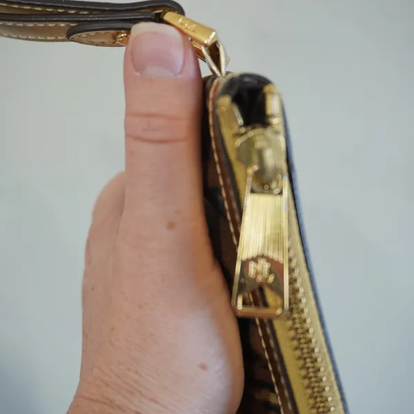 Lauren Ralph Lauren Leopard Print Mini Wristlet Pouch Gold Trim Animal Print Bag - Image 6