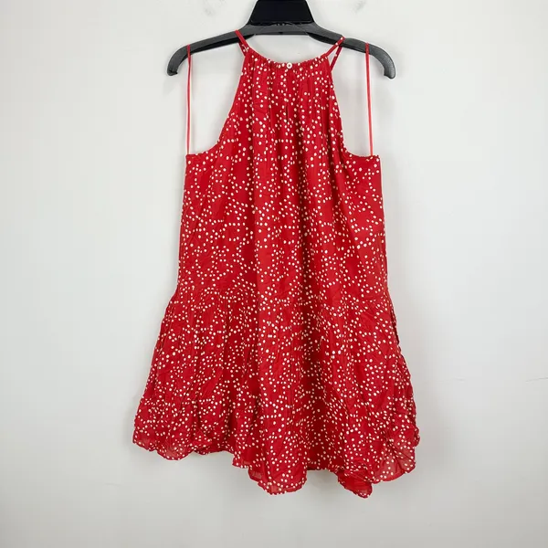 Madewell Drop Waist Mini Dress Polka Dot Trapeze Relaxed Festival Red Medium NWT - Image 10