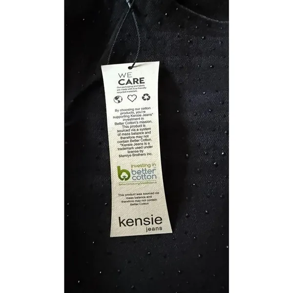 Kensie Jeans High Rise Stovepipe Black Rhinestone Jeans Size 4/27 - Image 3