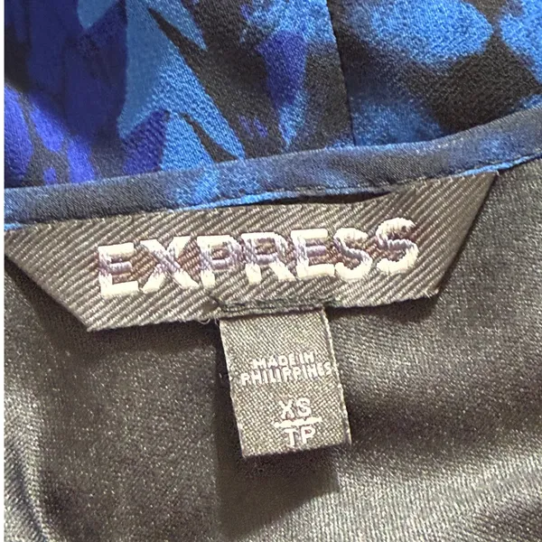 EXPRESS Blue Ombre Geometric Print‎ Boho Maxi Dress EUC Size XS - Image 7