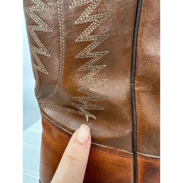 Vintage Western Cowboy Boots Women Size 9M Brown Leather Texas USA Hypalon Rodeo - Image 10
