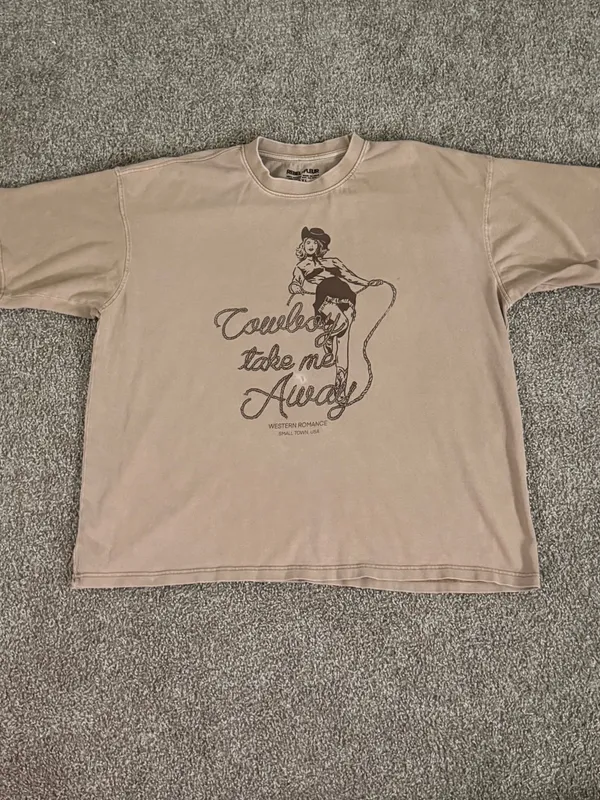 Rebel + Fleur 3XL Cowboy Take Me Away Western Romance Oversized Cowgirl Tee Boxy - Image 5
