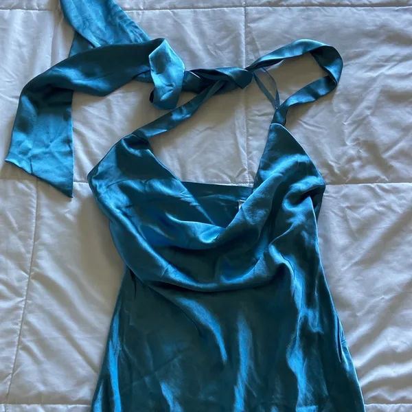 Selfie Leslie CHAMPAGNE SHOWERS HALTERNECK SLIP MIDI DRESS MIDNIGHT - Image 7