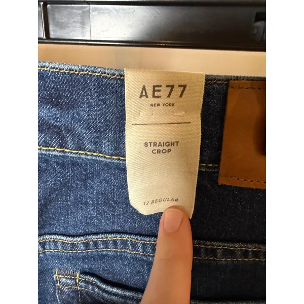 American Eagle NWT 77 Premium Denim Jeans Straight Crop Size 12 - Image 6