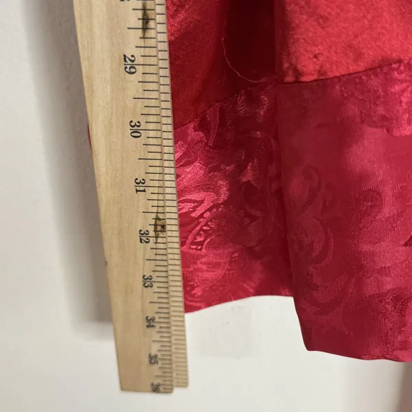 Victorias Secret Robe Womens One Size Red Satin Jacquard Floral Kimono Belted‎ - Image 7