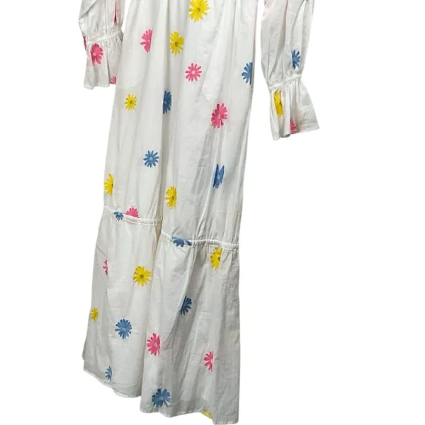 Something Navy Women's Embroidered Tiered Long Sleeve Maxi‎ Dress Rainbow XS - Image 2