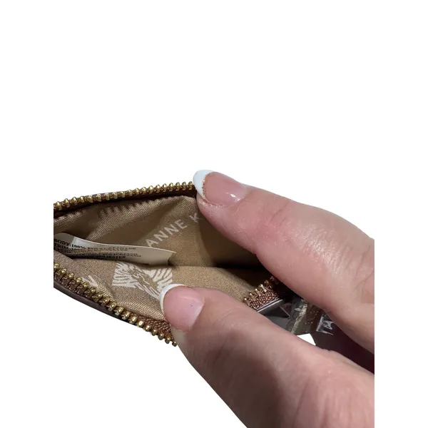 Anne Klein Women's‎ Brown Pebbled Leather Zip Wallet Cardholder Coin Pouch - Image 4