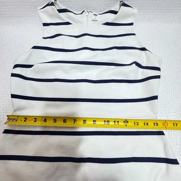 Old Navy Navy and White Striped Mini Dress - Image 6