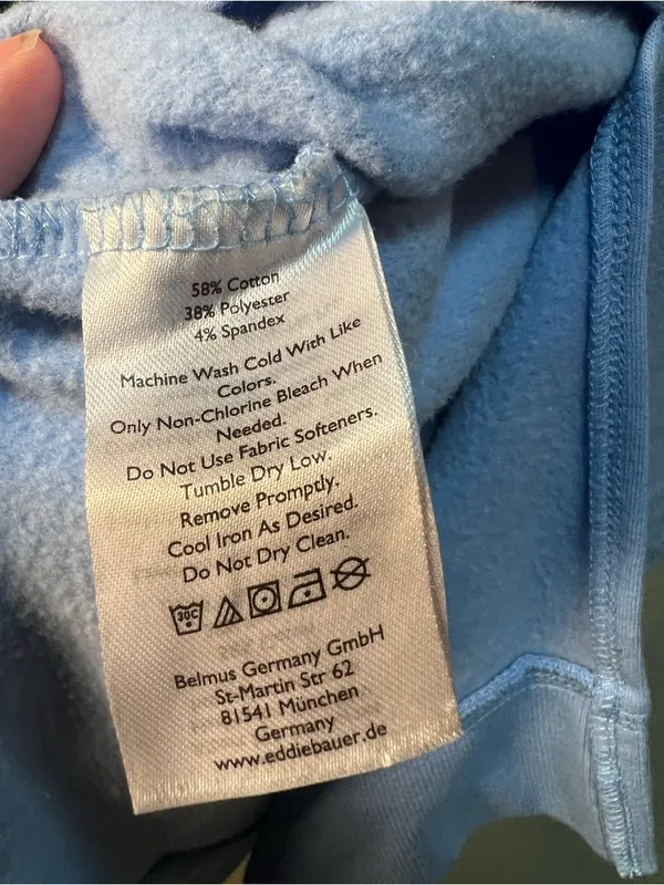 Eddie Bauer Women's Size Small Crewneck Sweatshirt‎ Light Blue Slit Sides Fleece - Image 11