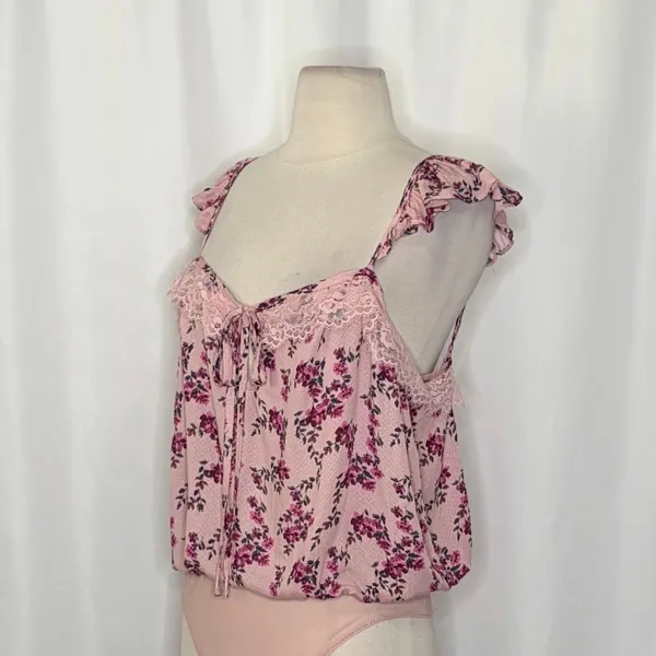 NWT!! FREE PEOPLE Intimately Take‎ It Away Floral Bodysuit Lace Ruffled Small - Image 7