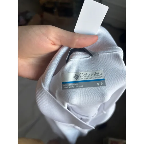 Columbia PFG Dress Womens Small White Polo‎ Short Sleeve Fishing Pockets - Image 3