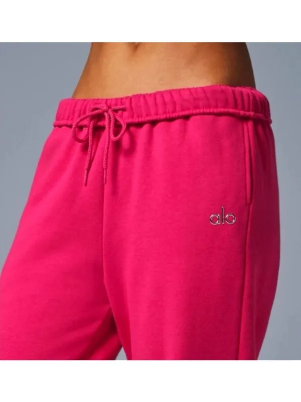 Alo Accolade Sweatpants Pink Summer Crush Hot High-Rise Waist Sweats Joggers S - Image 4