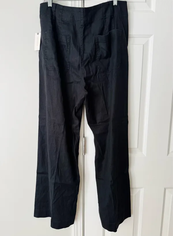 Anthropologie Maeve The Colette Linen Blend Wide-Leg Crop Pants, Size 33 Tall - Image 10