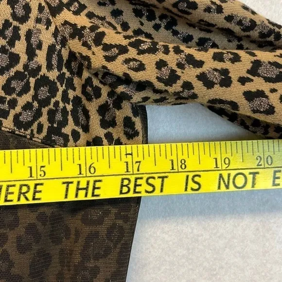 ANTONIO MELANI Dress Size 6 Black Brown‎ Sparkle Leopard Print 3/4 Sleeve V Neck - Image 7