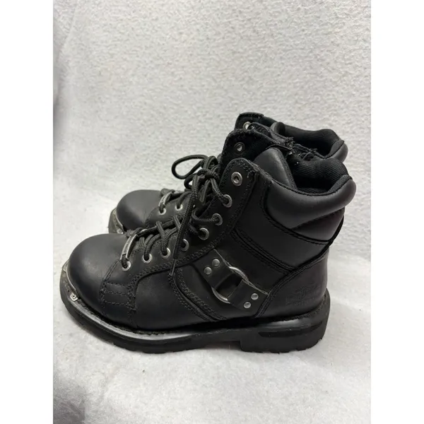 Women’s Harley Davidson Maddy Riding Boot Size 7.5 Black Grunge Goth Moto D84189 - Image 3