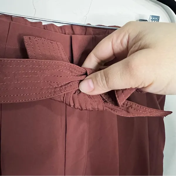 Athleta Skyline II Terracotta‎ High Rise Belted Pleated Ankle Performance Pants - Image 5