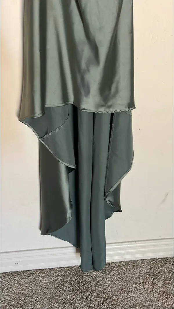 Windsor Sage Green High-Low Dress Wedding Guest Dress - Image 3