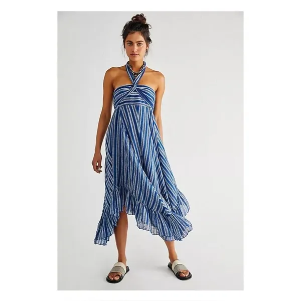 Free People Giselle Skirt/dress Ivory stripe Size Small - Image 14