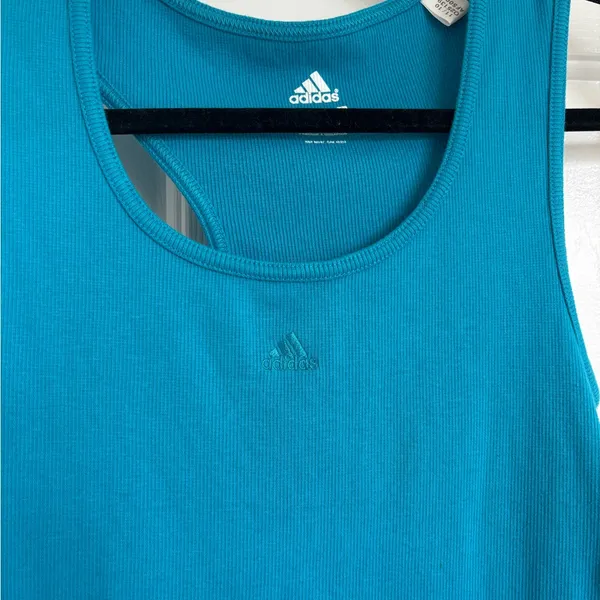Womens adidas racerback tank top blue large - Image 2