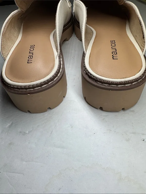 Maurices Gretchen Off-White cream Penny Loafer Mules clogs 11 casual office - Image 5