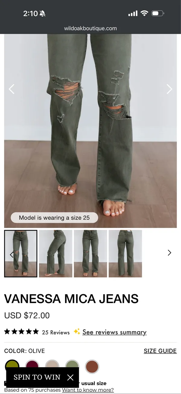 Wild Oak Boutique Jeans Green Size 28 - Image 2