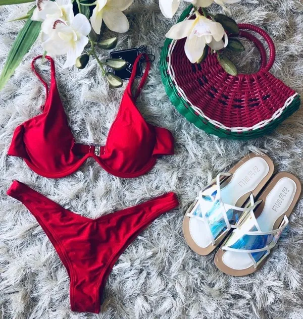 Zaful NWT Cherry Red Aubree Bikini - Image 2