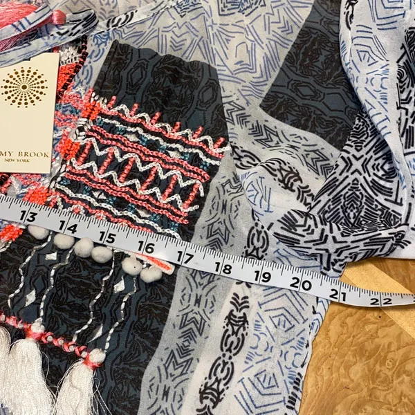 NWT!! Ramy Brook Colorful Embroidered Myra Boho Blouse Size XS Oversized $275 - Image 3