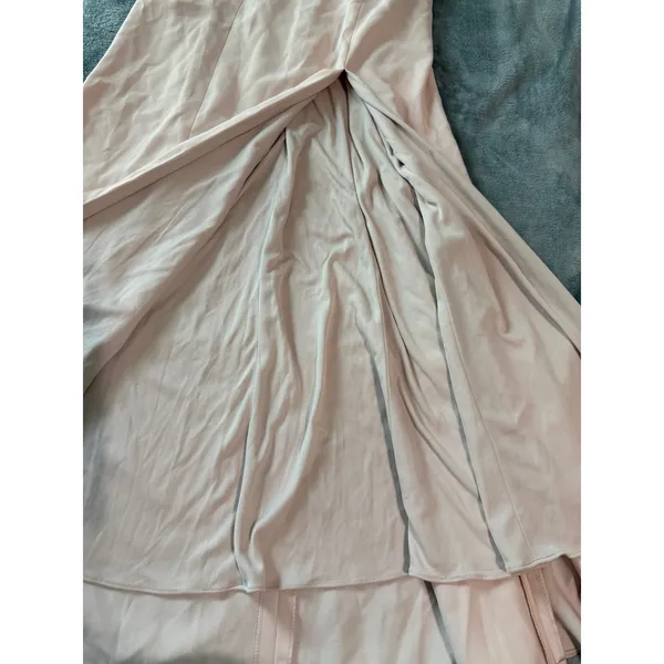 NWT Dessy OFF-THE-SHOULDER CUFF‎ TRUMPET GOWN WITH FRONT SLIT CAMEO Size 12 R - Image 6