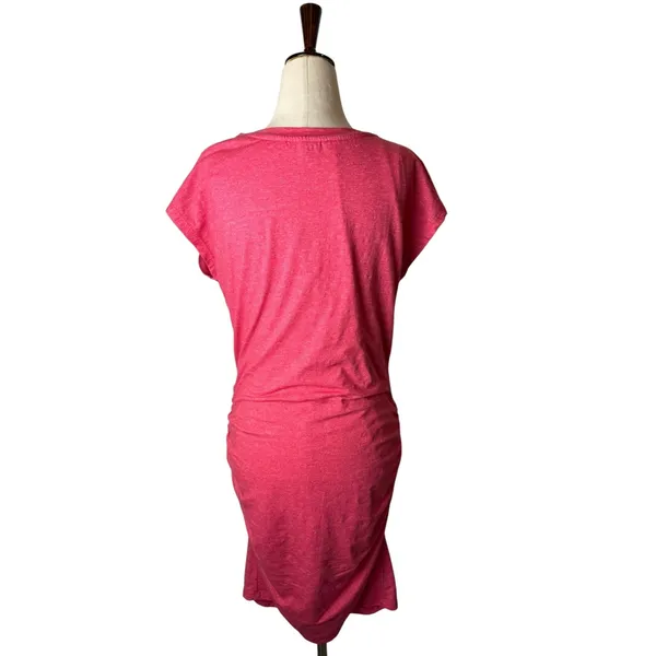 Sundry Side Knot‎ T Shirt Dress Women Large Pink Ruched Mini Athleisure Preppy - Image 3
