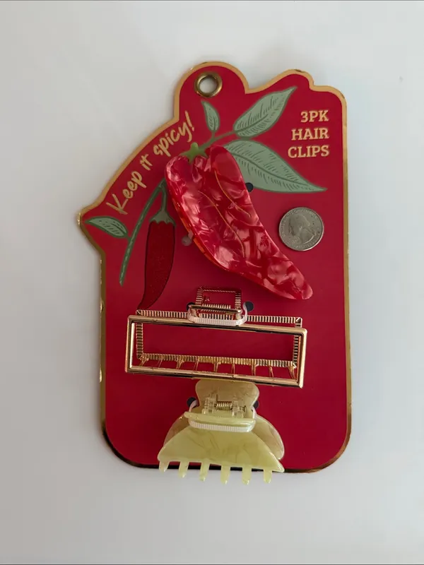 Chili nwt Pepper & Gold Hair Clip Set - 3 Pack - Image 3