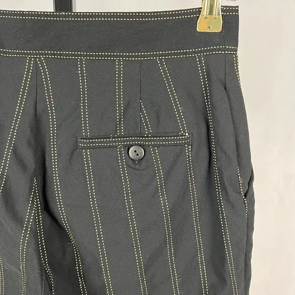 EP Pro Golf Pants Womens 4 Black Tan Pin Stripe Straight Leg High Rise Stretch - Image 5