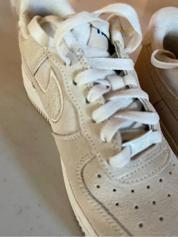 Nike Air Force Retro white cream tennis shoe - Image 3