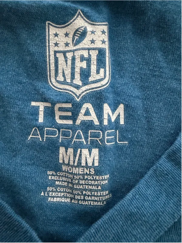 NFL Detroit Lions V-Neck T-Shirt Blue White Size M - Image 3