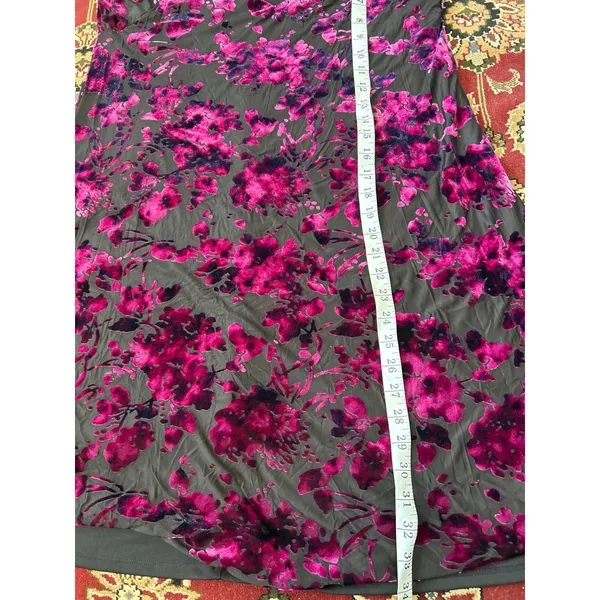 Cato Velvet Burnout Floral Cold Shoulder‎ Long Sleeve Dress Medium Purple Whimsigoth - Image 8