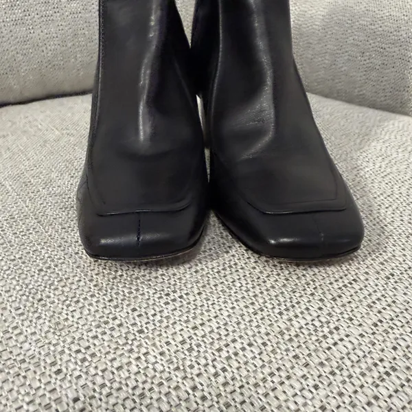 J.‎ Crew Black Square-toe Ankle Boots in Italian Leather Size 10 - Image 5