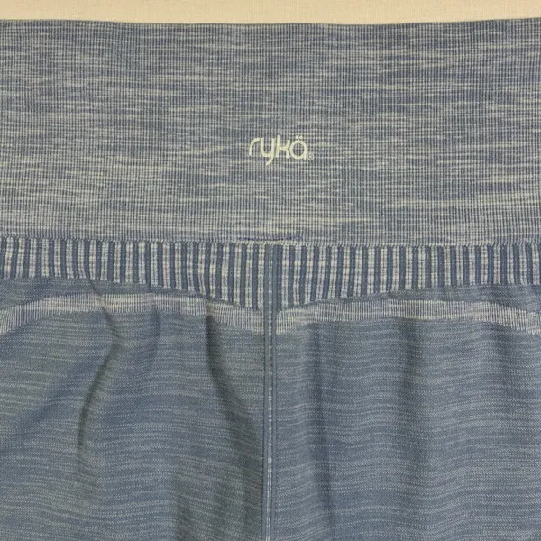 Ryka Womens Blue Space Dye Seamless High Rise Athletic Bike Shorts Large - Image 3