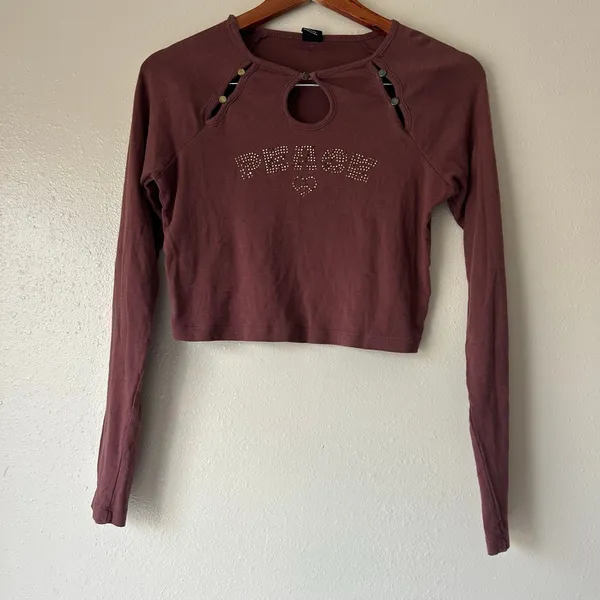 Urban Outfitters Y2K Style Peace Crop Top Size Large - Image 5