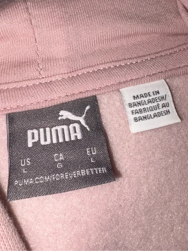 Puma Women's Pink Hooded Pullover Sweatshirt large - Image 2
