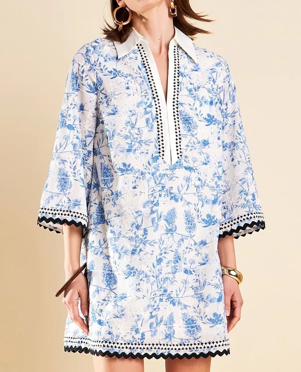 English Factory Timeless Toile Tunic Dress - Image 3