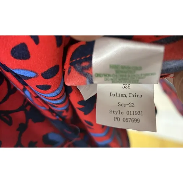 Lilly Pulitzer Red Blue Floral One Shoulder Puff Sleeve Dress Cocktail Size 4 - Image 8