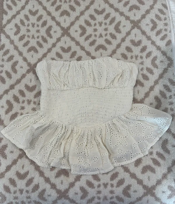 These Three Boutique Eyelet Back Tie Top - Image 3