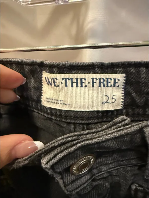 We The Free Black Distressed Denim Mini Skirt Size 25 - Image 3