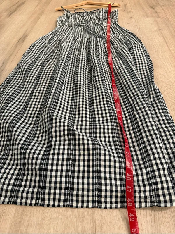 Cotton Gingham Sleeveless Dress Medium - Image 6