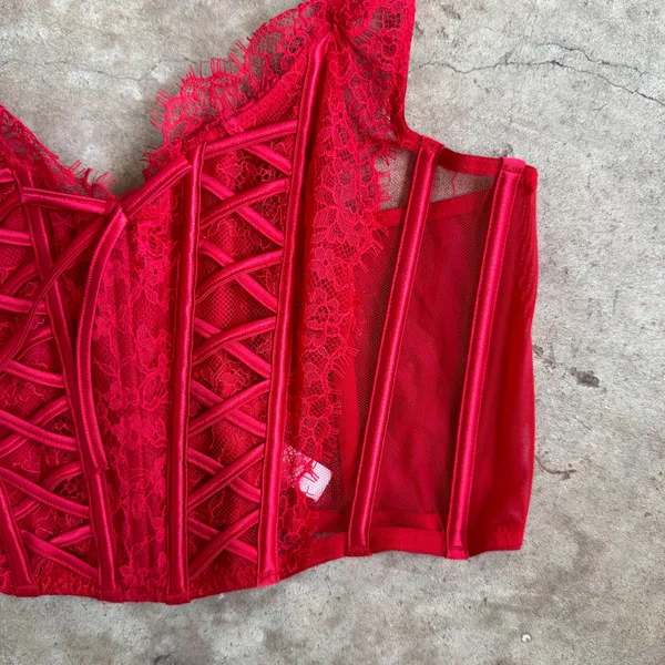 Victoria’s Secret Dream Angels Unlined Lace Up Corset Top size M Medium - Image 3