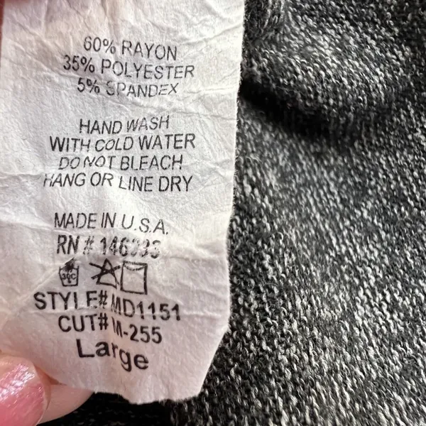 Million Bullpup Sweater with Elbow Patches Gray Tunic Dress Size Large L USA‎ - Image 5