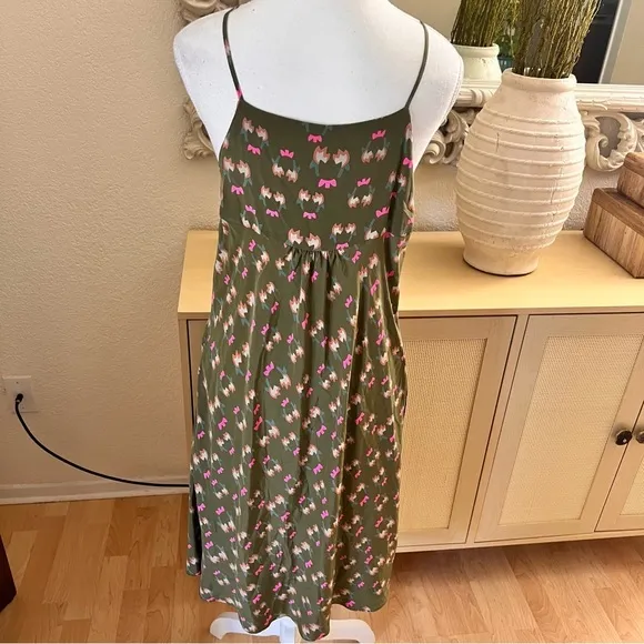 RACHEL COMEY Green Silk Midi Dress Size‎ Small - Image 3