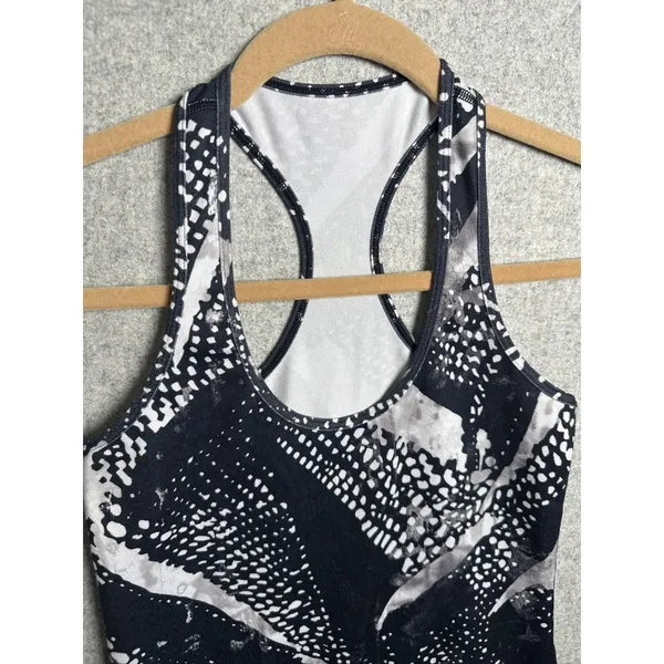 Lululemon Womens Racerback Tank Top Black White‎ Sleeveless Stretch Yoga - Image 2