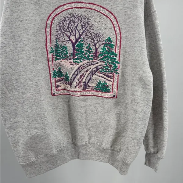 Gopher Sport vintage turtleneck winter scene XL glitter puff paint casual - Image 7