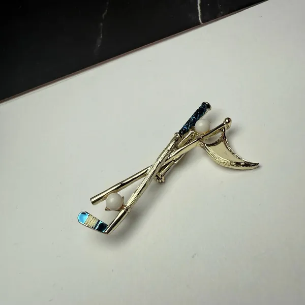 Gerry’s Golfing Golf Putter Ball & Flag Brooch Pin Signed Vintage - Image 11