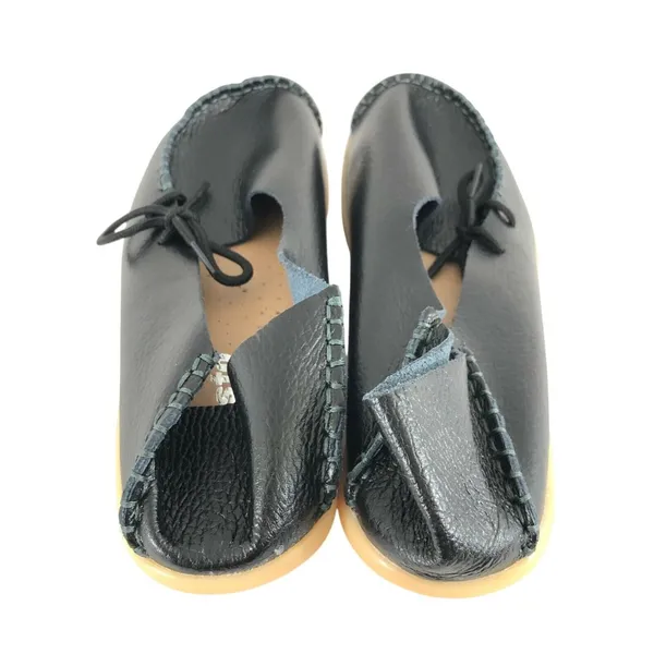 Kunsto Womens Loafers Slip On Leather Black Size 37 US 6 - Image 3